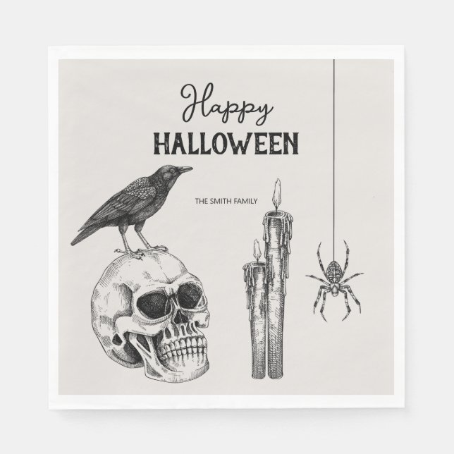 Servilleta De Papel Vintage Halloween Party Costuve Fiesta (Anverso)