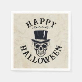 Servilleta De Papel Vintage Happy Halloween Skull