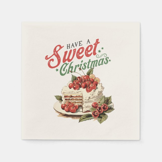Servilleta De Papel Vintage "Have a Sweet Navidades" (Anverso)