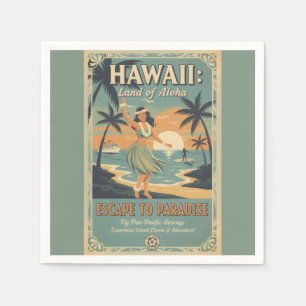 Servilleta De Papel Vintage hawaiano tierra de alohá escape al paraíso