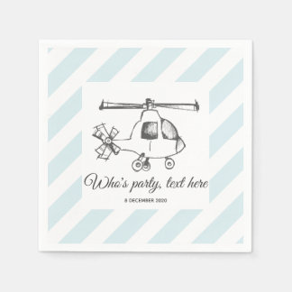 Servilleta De Papel vintage, Helicopter, avión Cocktail Paper Napkins