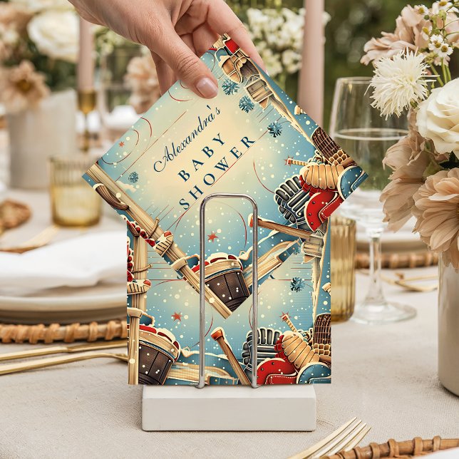 Servilleta De Papel Vintage Hockey Baby Shower (Subido por el creador)