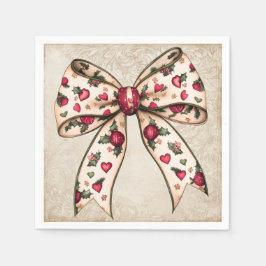 Servilleta De Papel Vintage Holiday Bow con Berries