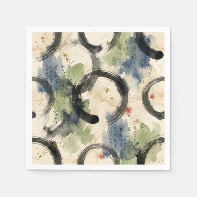 Servilleta De Papel Vintage Japanese Calligraphy Art (3) (Anverso)