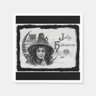 Servilleta De Papel Vintage Jolly Halloween Witch