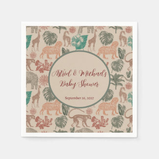 Servilleta De Papel Vintage Jungle Safari Baby Shower