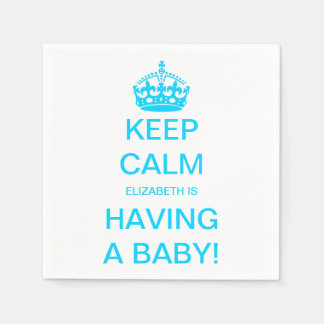 Servilleta De Papel Vintage Keep Calm Blue Boy Baby Shower
