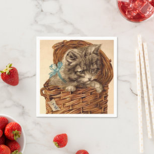 Servilleta De Papel Vintage Kitty divertidos pañales de papel