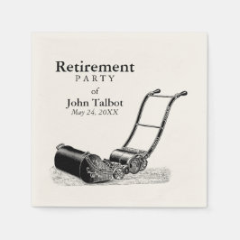 Servilleta De Papel VINTAGE Lawn Mower Retirement Fiesta de papel