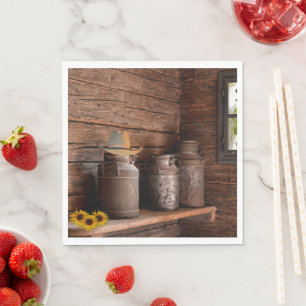 Servilleta De Papel Vintage Leche Cans