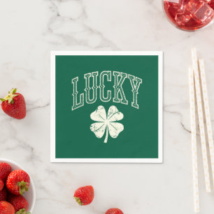 Servilleta De Papel Vintage Lucky Clover St Patrick's Day