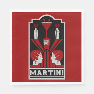 Servilleta De Papel Vintage Martini Art Deco