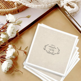Servilleta De Papel Vintage Minimalist Wedding Napkin