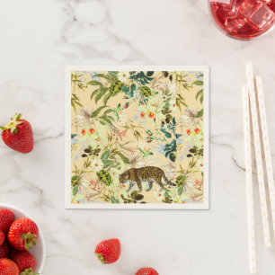 Servilleta De Papel Vintage Moderno Flor Jungla Tropical