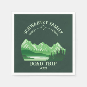Servilleta De Papel Vintage Mountain Sunset lago al aire libre Retret 