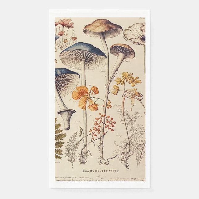 Servilleta De Papel Vintage Mushroom Naturalist (Anverso)