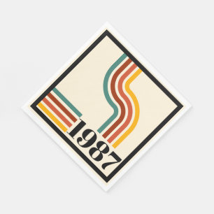 Servilleta De Papel Vintage Nacido en 1987 Cumpleaños número 40 Raya R