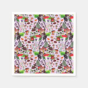 Servilleta De Papel Vintage Natural Fall Animal Forest Watercolor