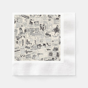 Servilleta De Papel Vintage Newspaper  