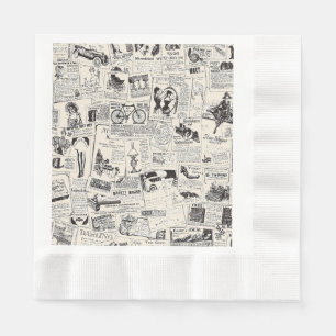 Servilleta De Papel Vintage Newspaper  