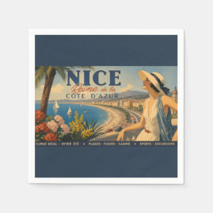 Servilleta De Papel Vintage Niza Reina Costa Azul