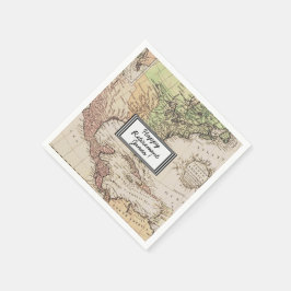 Servilleta De Papel Vintage North America Map Personalized Retirement