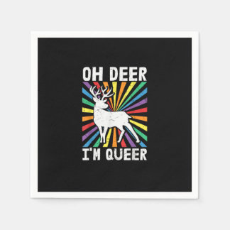 Servilleta De Papel Vintage Oh Deer I'm Queer Pride LGBT Gay Lesbian  