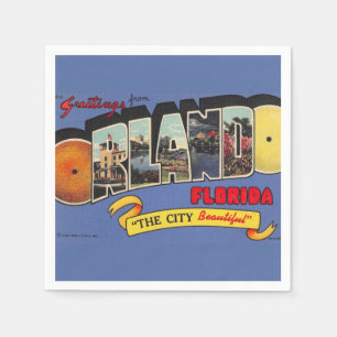Servilleta De Papel Vintage Orlando Florida