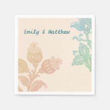 Vintage Pastel Floral Peach Green Bodas