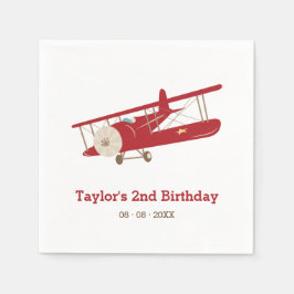 Servilleta De Papel Vintage Plane Birthday / Baby Shower Paper
