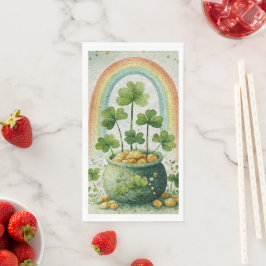 Servilleta De Papel Vintage Pot of Gold and Rainbow