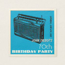 Servilleta De Papel Vintage Radio 70th cumpleaños Party Napkins