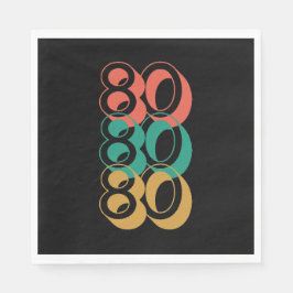 Servilleta De Papel Vintage Retro 1980 Red Green Yellow