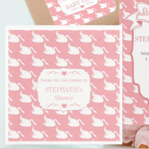 Servilleta De Papel Vintage Retro Baby Girl Patrón de cisnes Baby Show