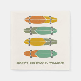 Servilleta De Papel Vintage Retro Longboard Skateboard Skateboarding