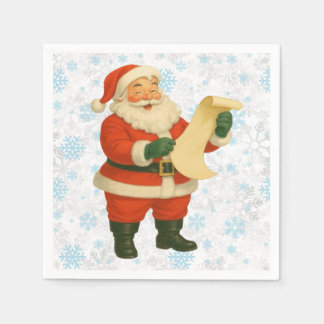 Servilleta De Papel Vintage/retro Santa alegre y festivo