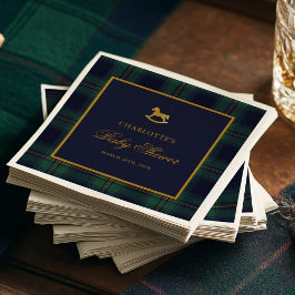 Servilleta De Papel Vintage Rocking Horse Plaid Baby Shower