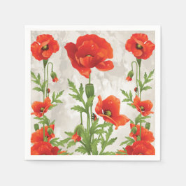 SERVILLETA DE PAPEL VINTAGE ROJO POPPIES PAPER NAPKINS
