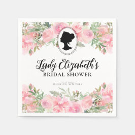 Servilleta De Papel Vintage Rubor Pink Floral Regency Bridal Shower