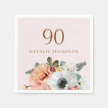 Vintage Rustic Peach Flower 90 cumpleaños