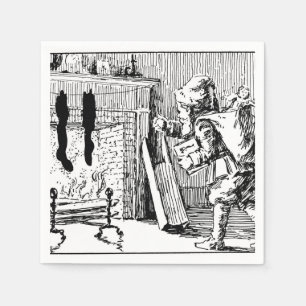 Servilleta De Papel Vintage Santa Bringing Juguetes Papeles Napkins