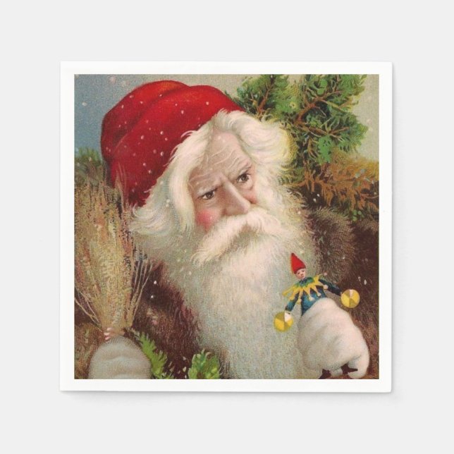 Servilleta De Papel Vintage Santa Claus 9 (Anverso)