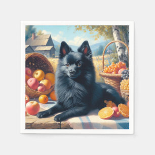 Servilleta De Papel Vintage Schipperke Puppy Pintura