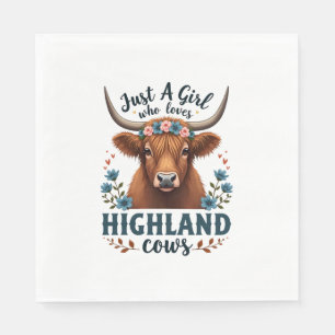 Servilleta De Papel Vintage Solo Una Chica Que Ama Las Vacas Highland
