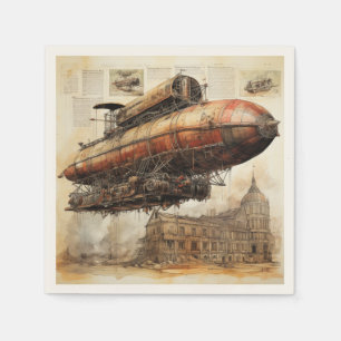 Servilleta De Papel Vintage Steampunk Zeppelin (3)