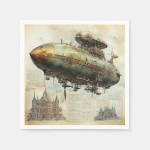 Servilleta De Papel Vintage Steampunk Zeppelin (7)