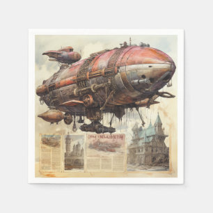Servilleta De Papel Vintage Steampunk Zeppelin (9)