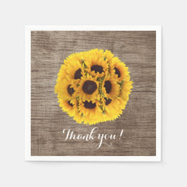 Servilleta De Papel Vintage Sunflower Barn Wood Boda Gracias