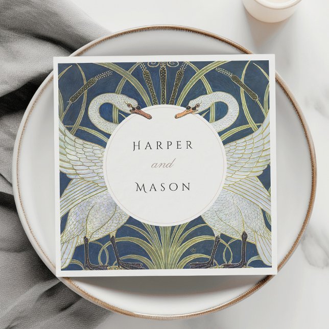 Servilleta De Papel Vintage Swan Love Boda (Subido por el creador)