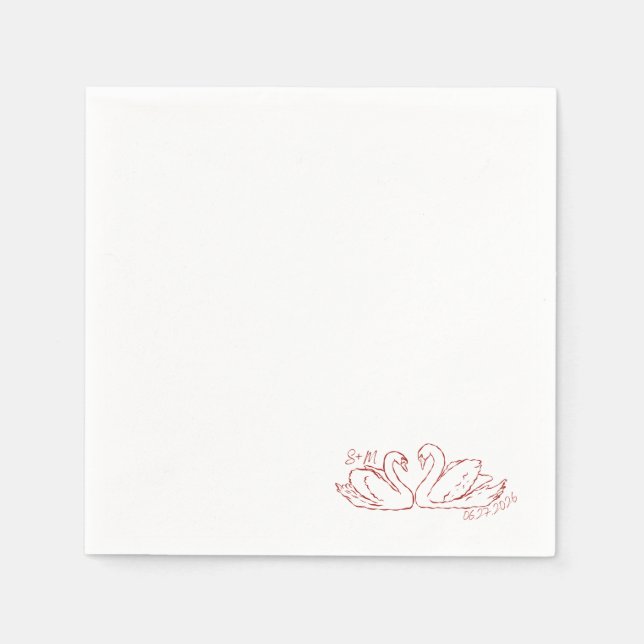 Servilleta De Papel Vintage Swan Napkin (Anverso)